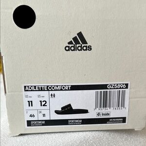 Adidas Adilette Comfort Slides in Black men’s 11